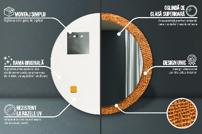 Espelho redondo decorativo Madeira de carvalho