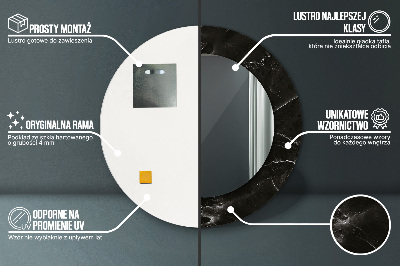 Espelho redondo decorativo Pedra de mármore