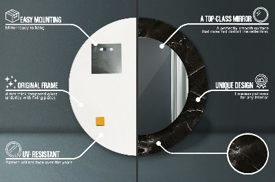 Espelho redondo decorativo Pedra de mármore