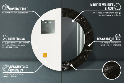 Espelho redondo decorativo Pedra de mármore