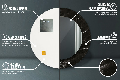 Espelho redondo decorativo Pedra de mármore