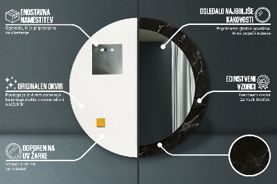 Espelho redondo decorativo Pedra de mármore