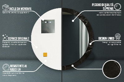 Espelho redondo decorativo Pedra de mármore