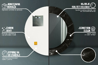 Espelho redondo decorativo Pedra de mármore