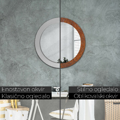 Espelho redondo decorativo Metal enferrujado