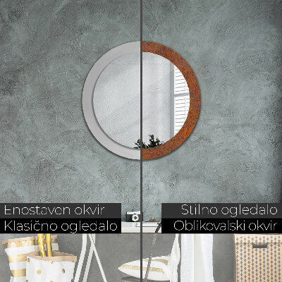 Espelho redondo decorativo Metal enferrujado