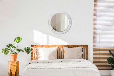 Espelho redondo decorativo Mármore de ouro branco