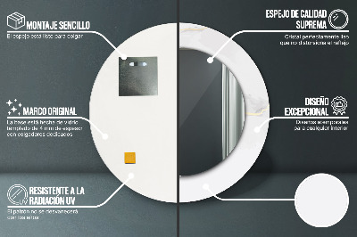 Espelho redondo decorativo Mármore de ouro branco