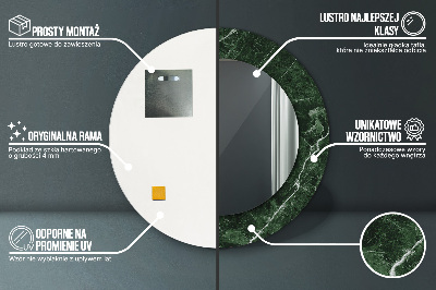 Espelho redondo decorativo Mármore verde