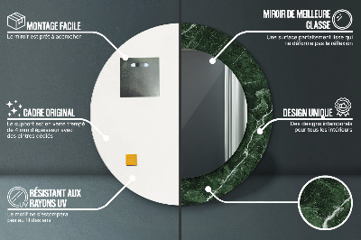 Espelho redondo decorativo Mármore verde