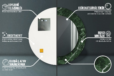 Espelho redondo decorativo Mármore verde