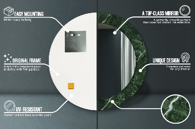 Espelho redondo decorativo Mármore verde