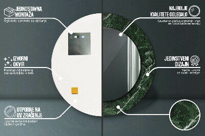 Espelho redondo decorativo Mármore verde