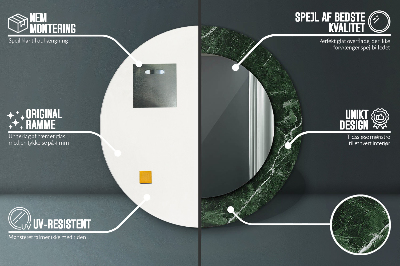 Espelho redondo decorativo Mármore verde