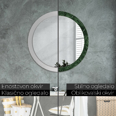 Espelho redondo decorativo Mármore verde