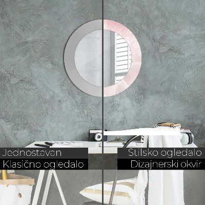 Espelho decorativo redondo Pedra rosa