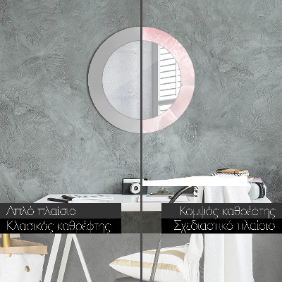 Espelho decorativo redondo Pedra rosa