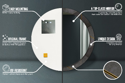 Espelho redondo decorativo Triângulos cinzas