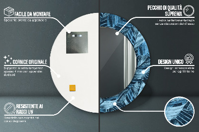 Espelho decorativo redondo Folhas da selva