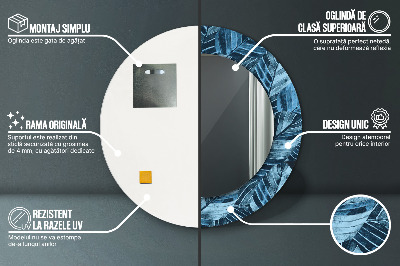 Espelho decorativo redondo Folhas da selva