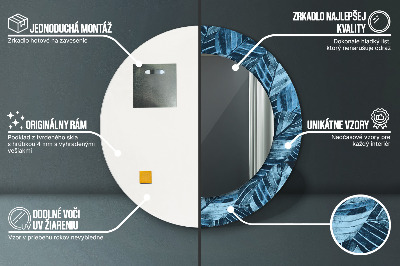 Espelho decorativo redondo Folhas da selva