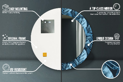 Espelho decorativo redondo Folhas da selva