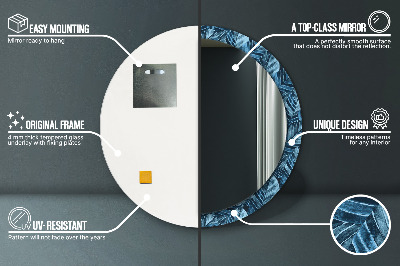 Espelho decorativo redondo Folhas da selva