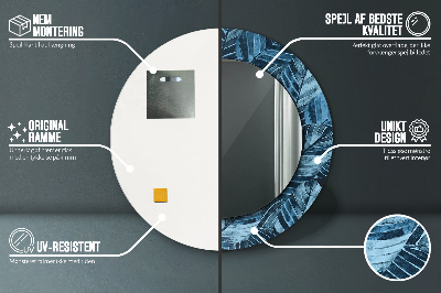 Espelho decorativo redondo Folhas da selva