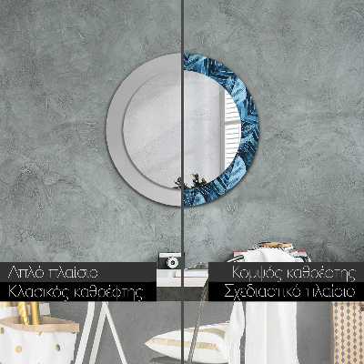 Espelho decorativo redondo Folhas da selva