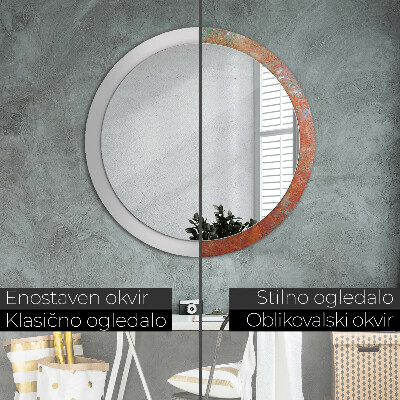 Espelho decorativo redondo Metal enferrujado