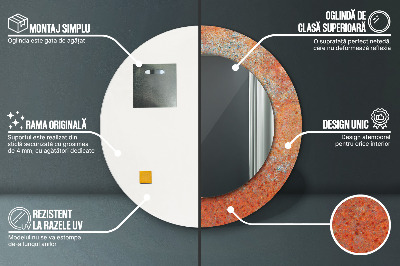 Espelho decorativo redondo Metal enferrujado