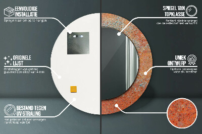 Espelho decorativo redondo Metal enferrujado