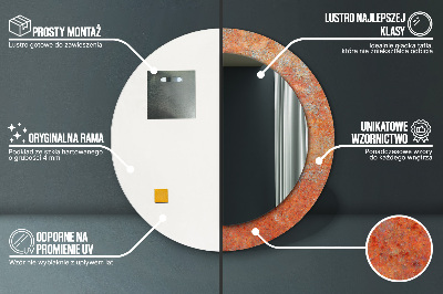 Espelho decorativo redondo Metal enferrujado