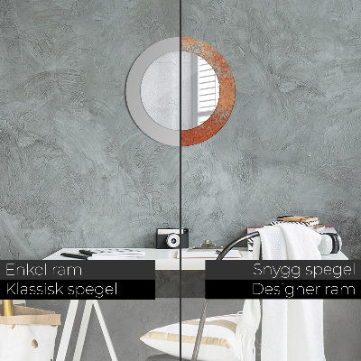 Espelho decorativo redondo Metal enferrujado