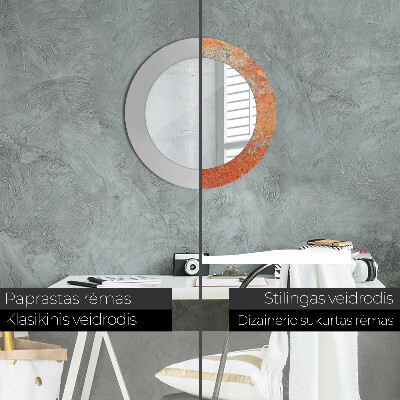 Espelho decorativo redondo Metal enferrujado