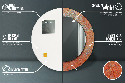 Espelho decorativo redondo Metal enferrujado