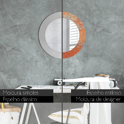 Espelho decorativo redondo Metal enferrujado