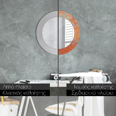 Espelho decorativo redondo Metal enferrujado