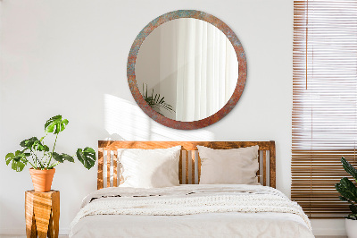 Espelho decorativo redondo Metal enferrujado