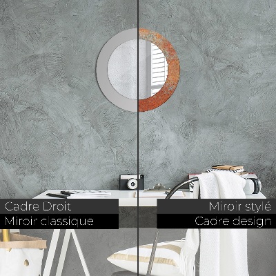 Espelho decorativo redondo Metal enferrujado