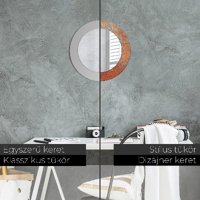 Espelho decorativo redondo Metal enferrujado