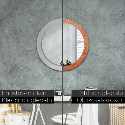 Espelho decorativo redondo Metal enferrujado