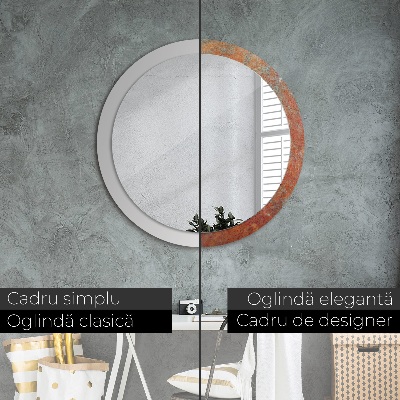Espelho decorativo redondo Metal enferrujado