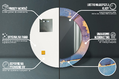 Espelho decorativo redondo Pedra de mármore