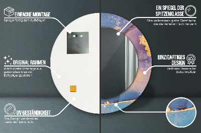 Espelho decorativo redondo Pedra de mármore