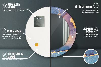 Espelho decorativo redondo Pedra de mármore