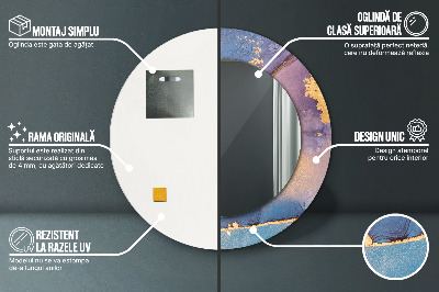 Espelho decorativo redondo Pedra de mármore