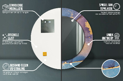 Espelho decorativo redondo Pedra de mármore