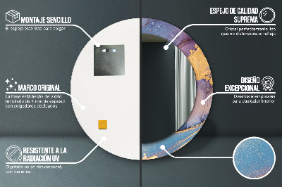 Espelho decorativo redondo Pedra de mármore