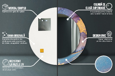 Espelho decorativo redondo Pedra de mármore